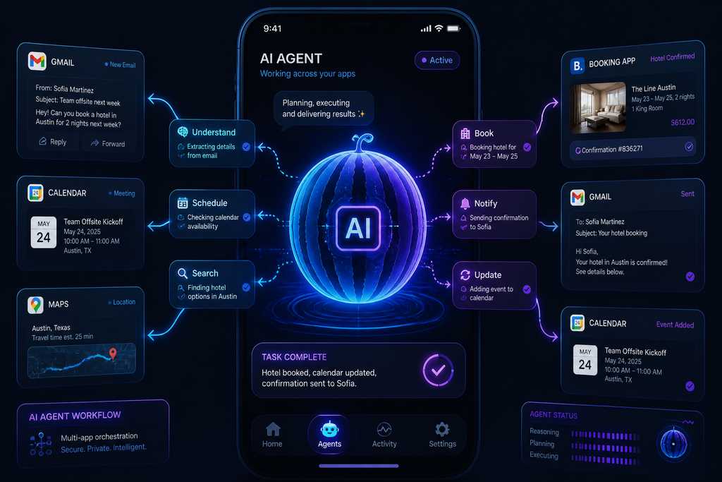 Meta Hatch AI智能体平台与西瓜多模态大模型概念图
