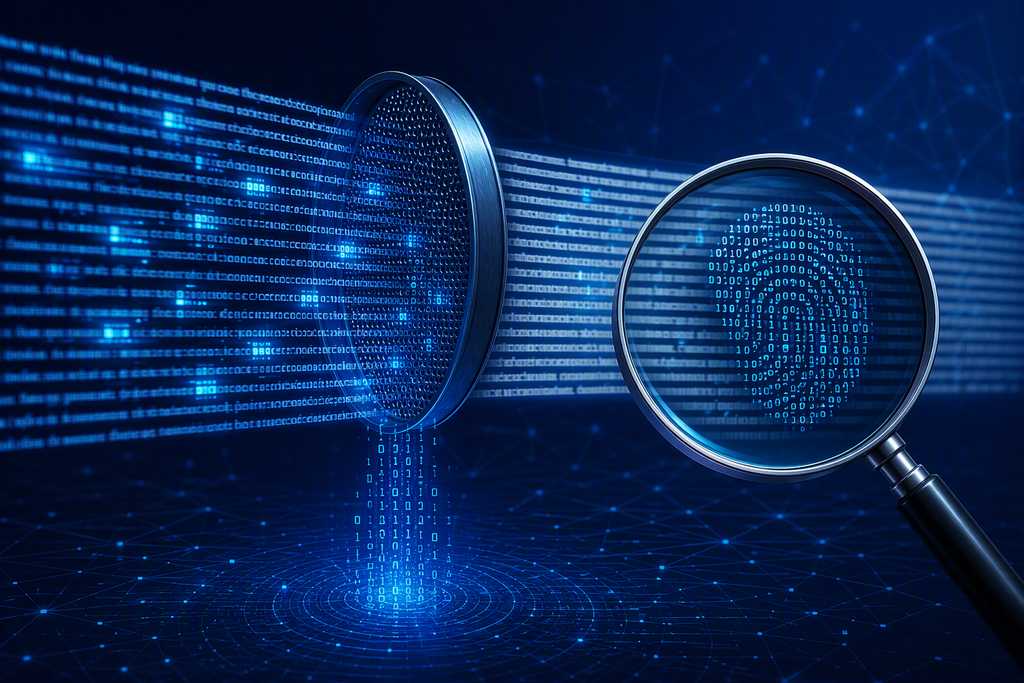 AI隐形水印技术概念图，文本中嵌入不可见的数字标记用于内容溯源